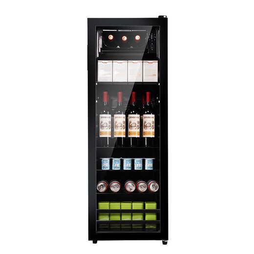 Royalstar ice bar refrigerator European style constant temperature wine cabinet hotel home living room refrigerator mini small single-door office fresh display display sample tea beverage cabinet first-class energy efficiency 178L refrigeration + micro-freezing + blue light + wine rack
