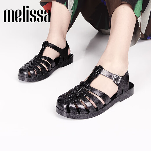 梅丽莎（melissa）纯色包头编织镂空平底女士单鞋成人凉鞋果冻鞋33520 闪耀水晶色_(AU691) 35-36 (225mm)-(230mm)