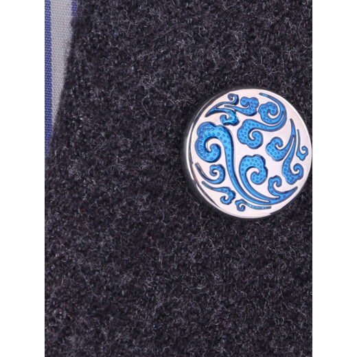 Cijia Exquisites Herrenbrosche Cloisonné Gold und Silber Elektroplattierte Kragen Pin Kragen Schnallen Anzug Accessoires Pin Brosche Abzeichen Transparent Cloisonné Muster Broschmesser etwa 1,7 cm