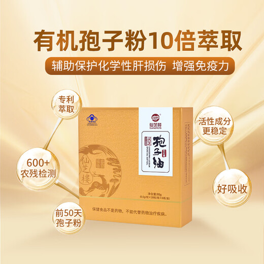 
Xianzhilou Xianzhilou Ganoderma spore oil soft capsules broken wall Ganoderma spore powder essence Enhance immunity Health products 4 boxes 360g 720 capsules [Advanced nourishment] Half a year