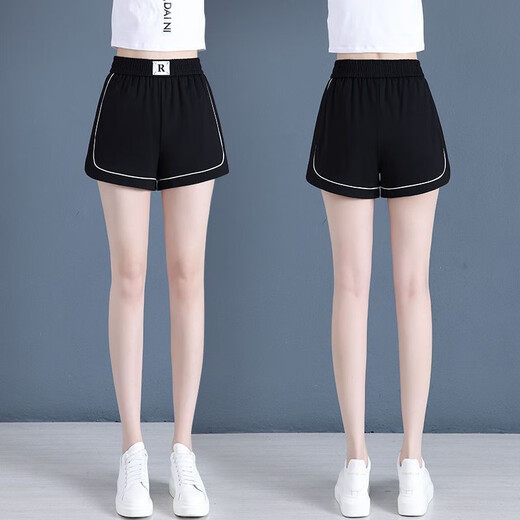 Pantalones deportivos para mujeres de moda xcfreht Pantalones deportivos para mujeres 2025 Nuevos pantalones de ocio de alta cintura con pijamas en casa Hot Pants 2679 Black S 85-95Jin [Jin equivale a 0.5 kg]