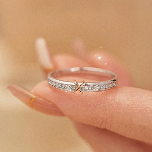 DR platinum couple ring pt950 platinum engagement diamond ring Valentine's Day birthday gift for girlfriend and wife Xingwei Love-pair ring