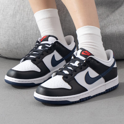 耐克（NIKE）官方舰店女鞋板鞋新款时尚复古DUNK LOW轻便运动鞋低帮时尚休闲鞋 HJ9202-001/黑白蓝/新上市 38