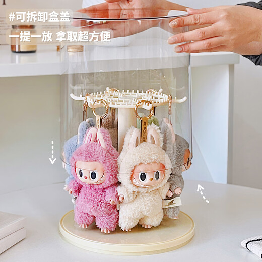 MESHD labubu pendant display box rotating transparent labubu plush doll doll hand-made blind box storage display stand