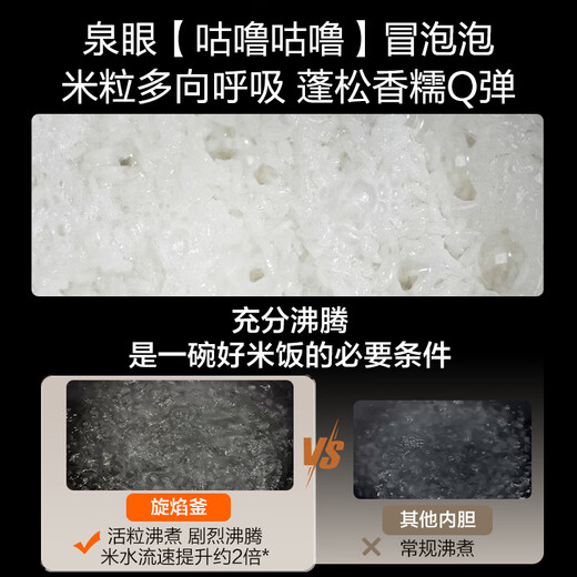 苏泊尔（SUPOR）旋焰釜蓬蓬煲电饭煲电饭锅5-8个人大容量4升远红外IH加热家用煮粥不粘锅多功能智能国家补贴F40A81