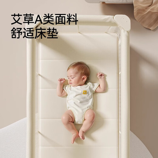 Ying's crib sleeping warehouse free installation splicing large bed multi-functional removable folding newborn baby bb bed quality Chinese version folding crib + storage basket + baby mosquito net