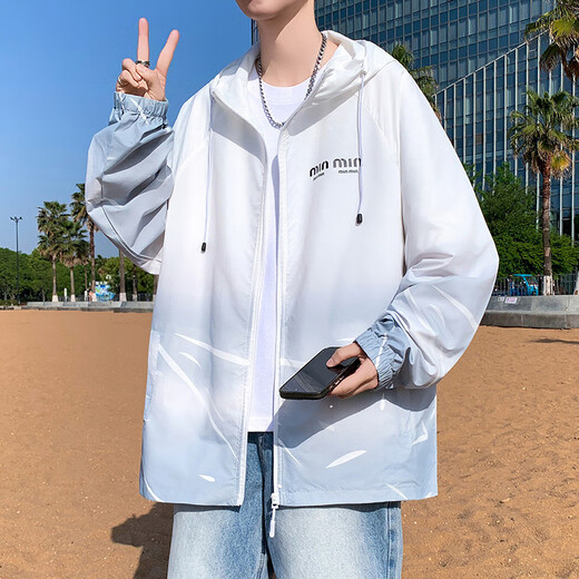 奥计高中生衣服男冰丝男生高中初中生青少年大童夏天轻薄透气外套连帽 6626绿色(单件外套) 品质升级 3XL 150-170斤左右