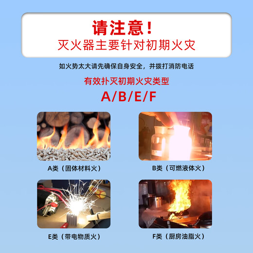 Taihean Tanda lithium battery fire extinguisher car fire extinguisher 21B water-based fire extinguisher car home tram lithium battery special car home dual-use 21B water-based fire extinguishing 620ML*2 bottles