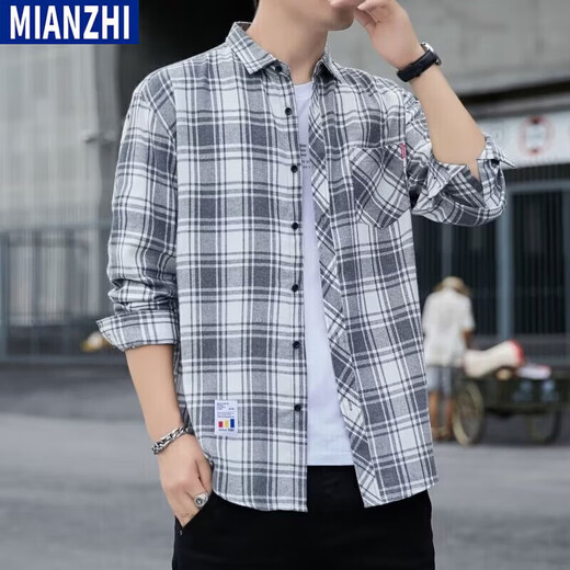 Chemise décontractée à carreaux avec une chemise à carreaux pure du magasin carré purement de la chemise à manches longues pour hommes et à manches longues