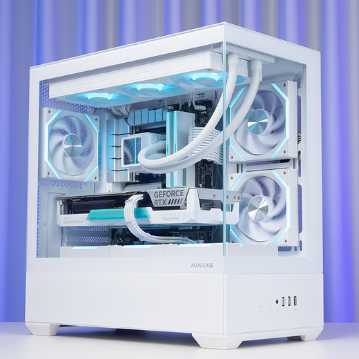 ASUS Tianxuan family bucket AMD 9600X/RTX5060Ti host white sea view room RTX5070 graphics card desktop assembly computer e-sports game design AIDIY complete machine with two 9600X+RTX5060Ti Tianxuan