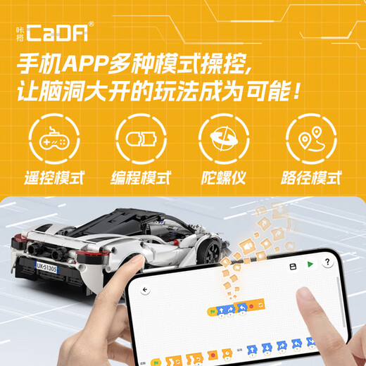 CaDA building block storm sports car remote control racing model educational toy boy birthday children's day gift C51305 storm sports car-402 particles