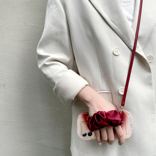 班美萝适用vivoiqooneo9spro手机壳iqooneo8水墨5晕染7se竞速版6红色3褶 透明-晕染红BL3891+腕带 iQOONeo7竞速版