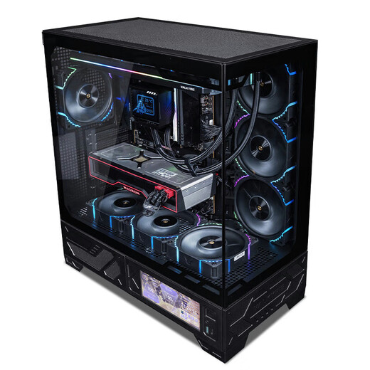 VALKYRIE VK03 BLACK black ATX gaming computer desktop case supports 360° water cooling 6.2-inch touch screen 270 sea view room