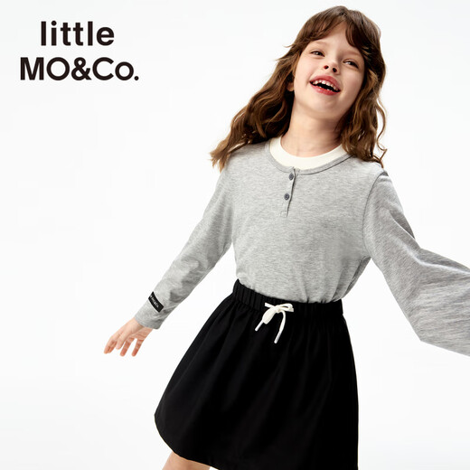 Little Mo/Co. Ropa para padres e hijos Little Moco Ropa para niños 25 ropa de otoño Nuevas chicas de manga larga Top Kbe3Teet10 Flower Medium Grey 165 165/80