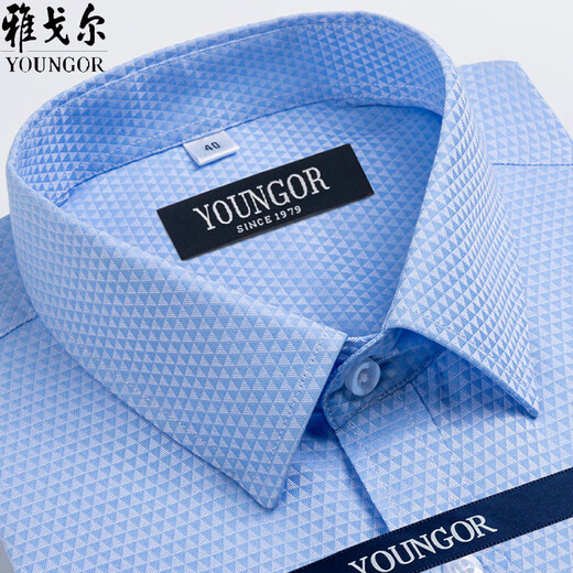 
CEO Yageol Men's Short-sleeved Shirt Summer Pure Cotton No-Iron Middle-aged Casual Business Professional Clothing Plaid Shirt Short-sleeved DX6629 39
