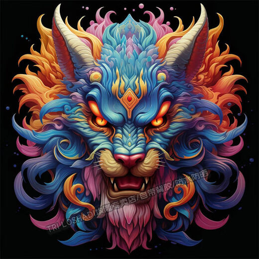 Litian domineering colorful faucet stickers electric vehicles motorcycle scratches decoration stickers living room entrance domineering zodiac dragon SS6627 without background Long side 15cm is a little larger than mobile phone