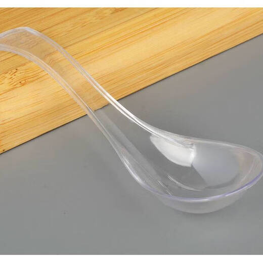 Disposable food-grade spoons, thickened, take-out fast food, transparent plastic spoons, crystal spoons, 100 pieces, 2 bags - simple packaging