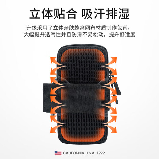 TFO 越野赛运动臂包 时尚休闲跑步手机包训练手臂包9402528 黑灰色