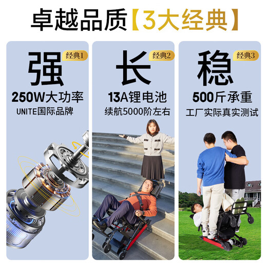 Roliallworld Germany Electric stair climbing wheelchair up and down stairs wheelchair climbing machine for the elderly fully automatic artifact crawler type Lightweight flagship丨8-inch large wheel + 13A lithium battery + 20,000 positive reviews ABL01