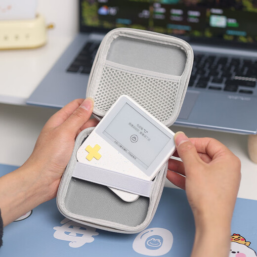 YWZR Word Machine Portable PU Waterproof Storage Bag Suitable for Baicizhan MAX Word Machine Storage Box Large Capacity with Net Pocket for Counting Word Machine Word Machine Coarse Gray Storage Box Suitable for Baicizhan MAX