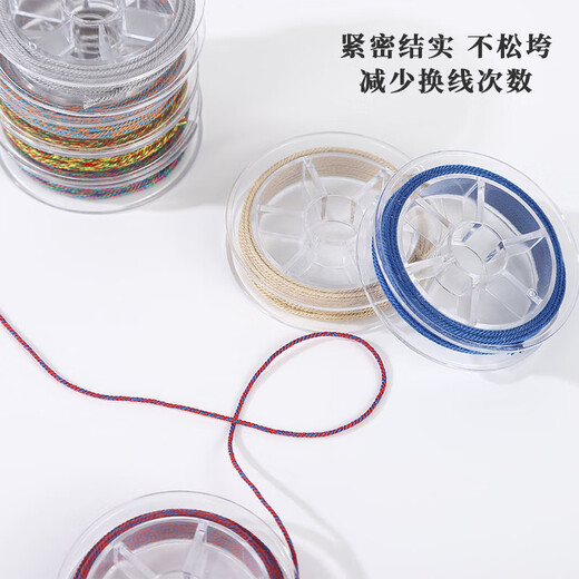 Jingji colorful Tibetan hand-rolled cotton thread non-elastic string special braided thread for Buddhist beads, star and moon and bodhi beaded bracelets, 10 rolls of designs and colors, 1mm-5m/roll, 2 tools included