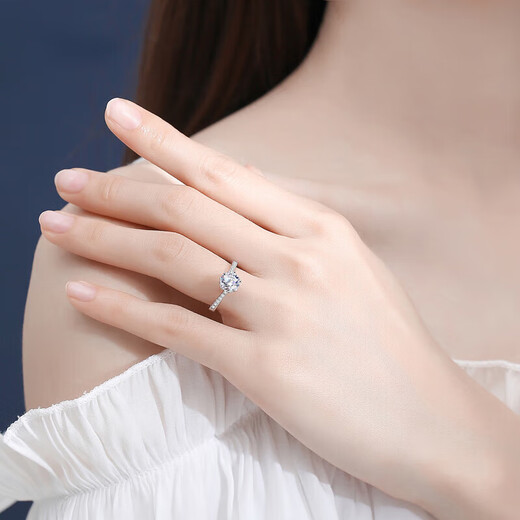 DR diamond ring for women, moissanite one carat, wedding ring for girlfriend, wife, birthday, Valentine's Day gift, diamond ring for women, 50 points live/closed