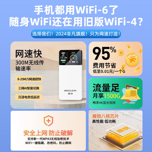 Changshi free one-year traffic 10000 mAh 5Ghz portable wifi i6 national traffic three networks card-free 2025 power bank unlimited wireless mobile router 10000 mAh emperor 48 cores 48 antennas 72 hours of battery life lifetime guarantee