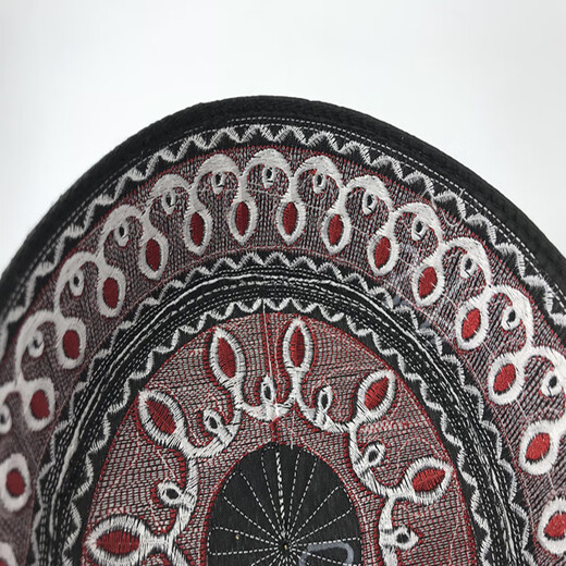 Shurong Hat New Hat Men's Hui Hui Men's Minority Embroidered Flat Top Hui Hat Performance Dance Performance Hat Burgundy No. 58 (Adult Style)