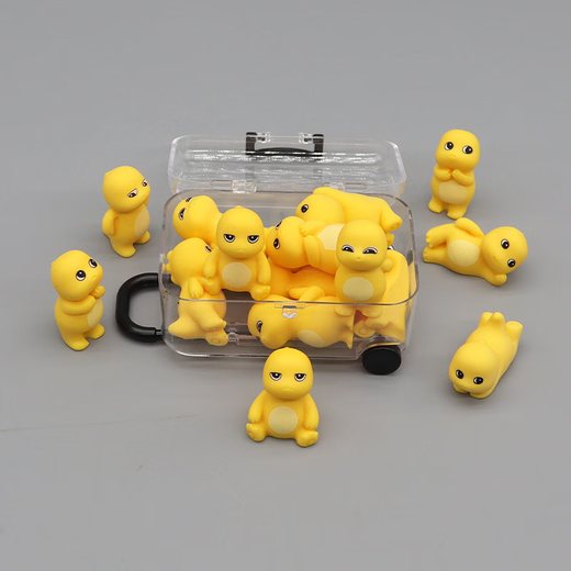 Mini cartoon little milk dragon glowing gadgets dolls ornaments desktop car toys and small gifts for children. Luminous cute little milk dragon set 6 + 1 suitcase
