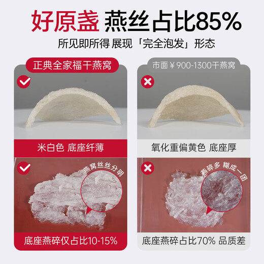 正典燕窝 全家福50g马来西亚进口干燕窝干盏孕妇老人补品 【佟丽娅推荐】 【3星】全家福50g