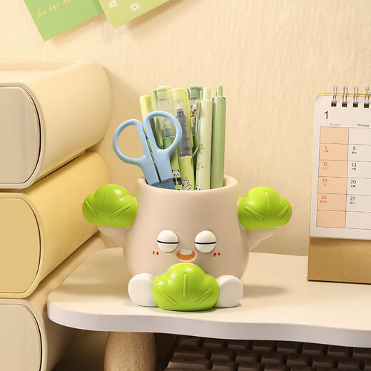 Qile birthday gift for women without anxiety Pen holder Teacher's Day souvenir desk decoration for school season workstation decoration (keep it easy)