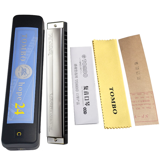 Tongbao Japón Tombo6624 Modelo de cuadrícula de metal personalizado 24 Holte Estudiantes para adultos Jefes para jugar armónica polifónica Profesionalmente