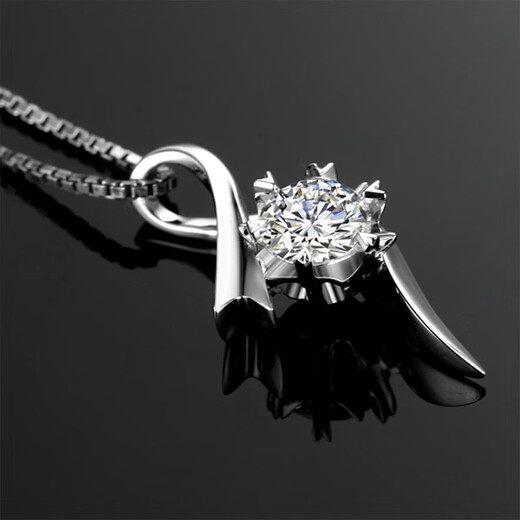 AVHEPT950 platinum diamond necklace with diamonds and dancing snowflakes, cultivated diamond pendant, wedding gift for men for Chinese Valentine's Day, platinum dancing snowflakes pendant - 1 carat diamond