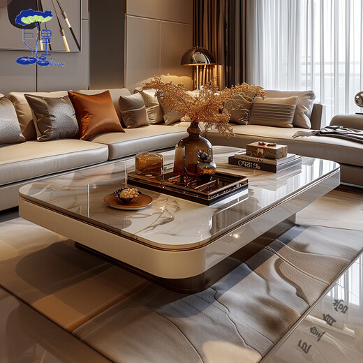 Miaopu Le High-End-Marke importierte Quality Villa Tea Tisch Wohnzimmer Leuchte Luxus High-End 2025 Neues großes Apartment Marmor Großer G756 Marmor Couchtisch [140*80*40 cm] Ganze Dekoration