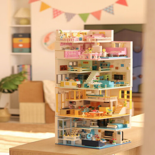 Zhe Gaochuang Toy Building Blocscs Cat Star Man Apartment Street View Assemblé Creative Girl Toy Gift DZ6104 WANGWANG Fashion Home-1048PCS