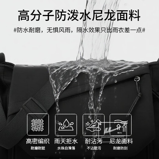 Warrior crossbody bag men's shoulder bag men's and women's trendy brand large capacity shoulder bag student couple casual sports small back alas Black [with astronaut pendant]