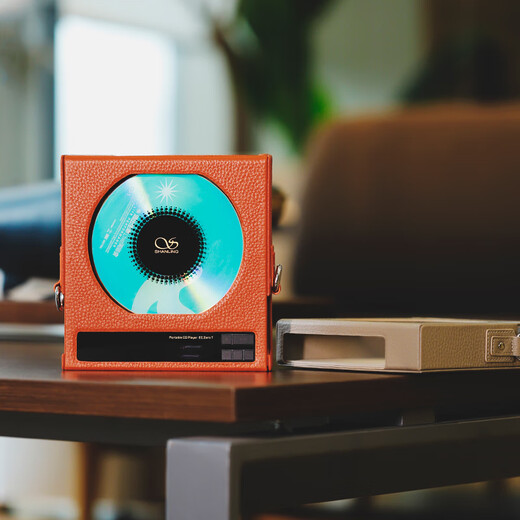 SHANLING EC Zero T Portable R2R Tube CD Player Home Portable Retro CD Player Bluetooth 5.3 Supports CD Ripping EC ZERO T + Leather Case (Hermès Orange)