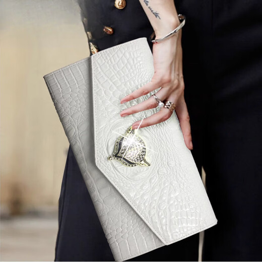 Jingtao High-End-Clutch-Tasche für Frauen-Clutch-Beutel 2024 Neue Sommermodemettemperament Handtasche Handtasche Handgröße Schwarz 26,5 cm lang * 14 cm hoch