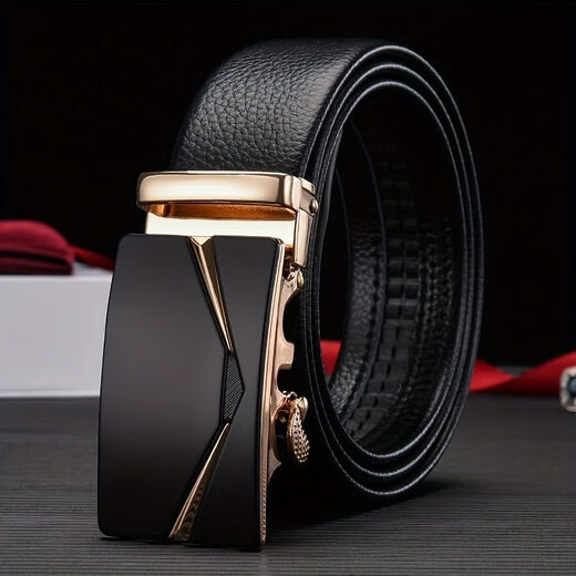 Yalso Devil's Eye Men's Belt Automatic Belt Genuine Leather Casual Versatile Alloy Business Youth Belt New Trend Devil's Eye Silver Buckle + Lychee Pattern Belt 120cm Length*3.5CM
