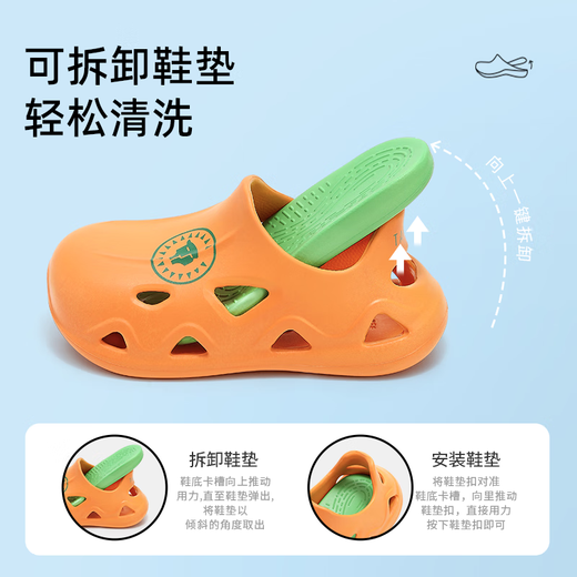 Tylanis Summer New Children's Shoes para Sandalias para niños para zapatillas para bebés anti-matices para niñas zapatos de playa de secado rápido para niñas para naranja 37-38 adecuado para la longitud del pie 23.5 cm