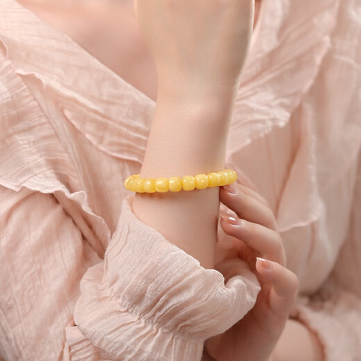 Dara (dara) Russian chicken fat yellow beeswax bracelets for men and women, about 11.8g, practical as a Chinese Valentine's Day gift for dad and elders