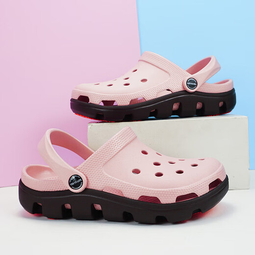 [CROCS-Hersteller] Männer und Frauen Nicht-Rutsch-Versionslochschuhe dicker Fashion Sandalen Strandschuhe Gartenschuhe Schwarz und Grau 45