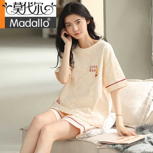 MODAL 2025 Nouveau pyjamas pour les shorts de coton pur d'été pour femmes Le style d'été du printemps et de l'automne peut être porté à l'extérieur de la maison de vêtements à la maison zh-9855 # shorts M (80-100jin [Jin est égal à 0,5 kg]))