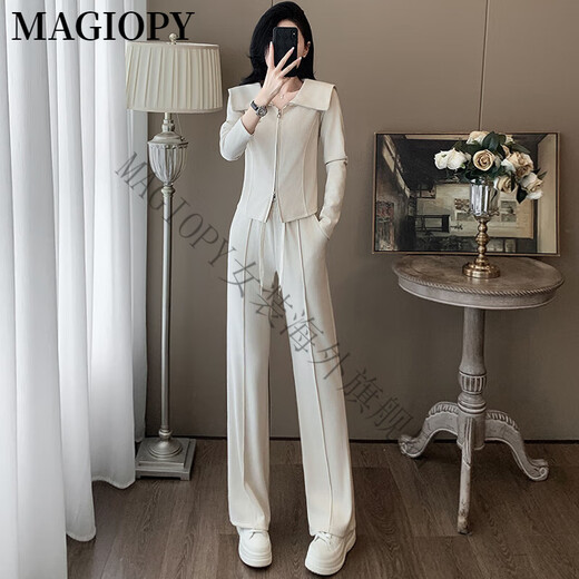 MAGIOPY国际奢侈高档品牌可盐可甜休闲运动套装女装2025春季洋气粉色外套 粉色两件套 S(100斤以内)
