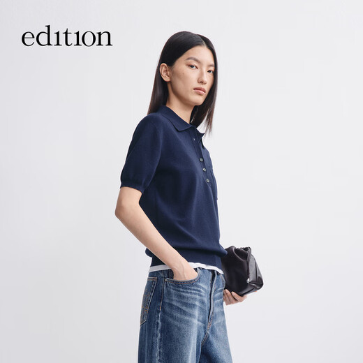 Pull d'édition pour femmes 2025 automne Nouveau polo intellectuel à manches courtes à manches courtes à manches courtes