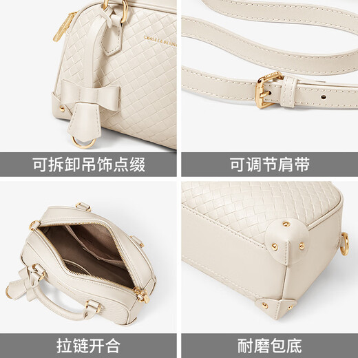 蔻一（Cnoles）包包女包2025年新款保龄球奢品高级感手提斜挎包生日礼物送女朋友 白色-新款节日礼物送女生