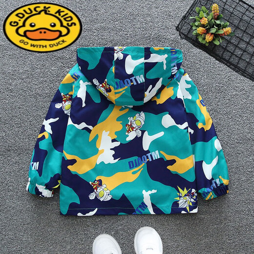 G.DUCKKIDS children's jacket spring and autumn 2024 new boys jacket boys fashionable autumn top thin style camouflage match jacket blue 120