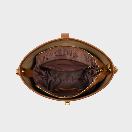 CALVIAKRIM2025 new four-season bucket bag crossbody bag bags high-end feel hand-held shoulder work commuting lightweight women's bag brown