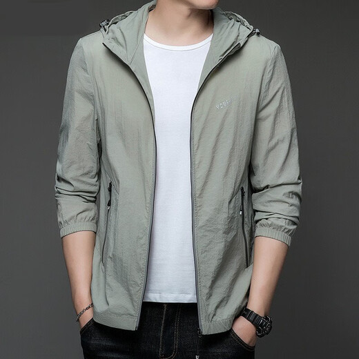 Kurashi Ichiki Vêtements de crème solaire pour les vêtements de glace extérieurs confortables pour hommes à capuche fine des vêtements pour hommes à la crème solaire à crème solaire à la crème solaire pour hommes N9928_MIST M 170_105-120JIN [Jin est égal à 0,5 kg]