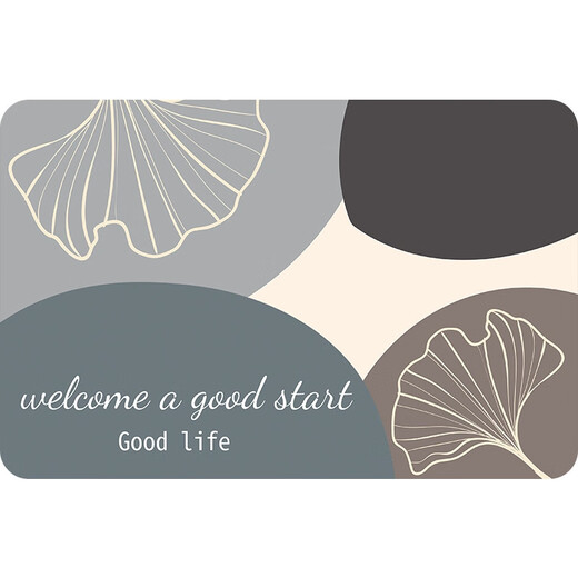 Fantasy bathroom door floor mat diatom mud absorbent non-slip mat toilet carpet toilet bathroom foot mat silicone green background white small flower soft diatom mud 80x120cm large size can be cut